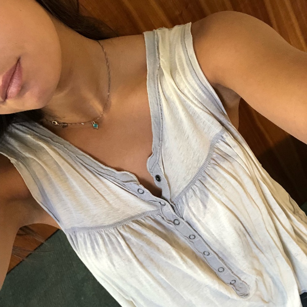 Free People white sleeveless Tee